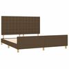 vidaXL Bedframe met hoofdeinde stof donkerbruin 180x200 cm