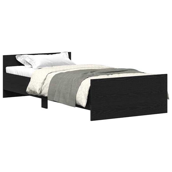 vidaXL Bedframe zonder matras 90x190 cm spaanplaat zwart eikenkleurig