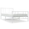 vidaXL Bedframe met hoofd- en voeteneinde metaal wit 100x190 cm