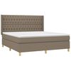 vidaXL Boxspring met matras stof taupe 180x200 cm