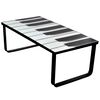vidaXL Salontafel met piano-print glazen tafelblad