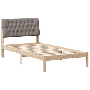 vidaXL Bedframe met Gevoerd Hoofdgedeelte Bruin 100 x 200 cm