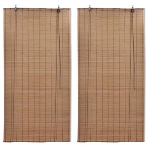 vidaXL Rolgordijnen 2 st 150x220 cm bamboe bruin