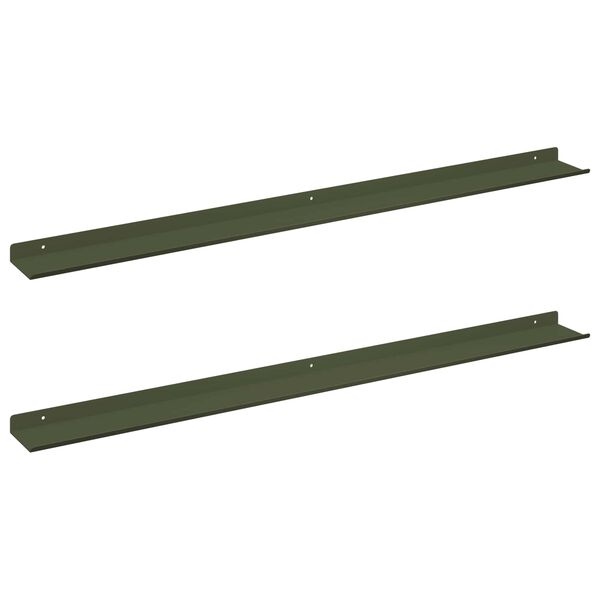 vidaXL Drijvende plank 2 pcs Olijf Groen 100 x 9 x 2,5 cm Staal