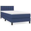 vidaXL Boxspring met matras stof blauw 100x200 cm