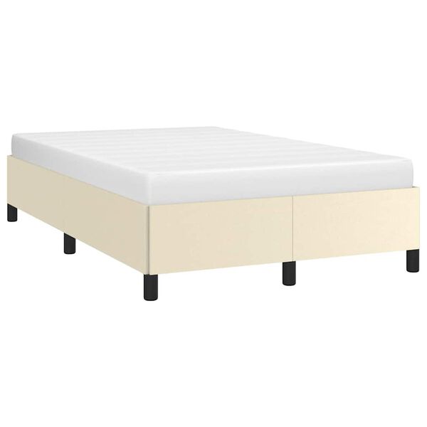 vidaXL Bedframe zonder matras 120x190 cm kunstleer cr&egrave;me