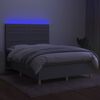 vidaXL Boxspring met matras en LED stof lichtgrijs 140x190 cm