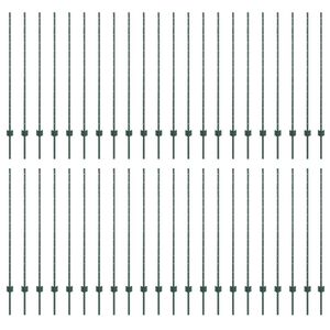 vidaXL Hekpalen 44 pcs Groen 180 cm Staal