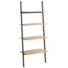 vidaXL Ladderrek met 4 schappen 64x34x150,5 cm lichtbruin en zwart
