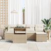 vidaXL Tuin Sofa Set met kussen 6 pcs Beige en Cr&egrave;me poly rattan