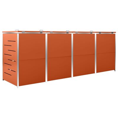 vidaXL Containerberging vierdubbel 276,5x77,5x112,5 cm roestvrij staal