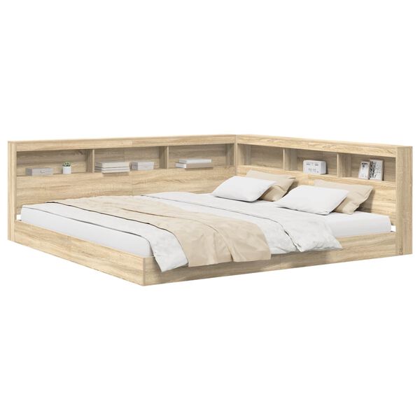 vidaXL Boekenkast Bed Sonoma eiken 180 x 200 cm Bewerkt hout
