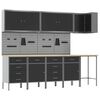 vidaXL Werkkast set met lade met plank met opslag 12 st Zwart en Grijs