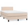 vidaXL Boxspring met matras en LED kunstleer cappuccinokleur 120x190cm