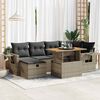 vidaXL 8-delige Loungeset met kussens poly rattan acacia grijs
