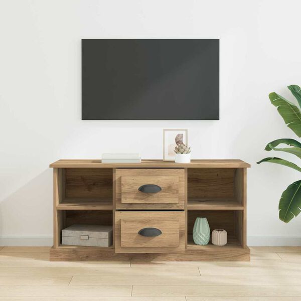 vidaXL TV-kast met lade Artisan Eiken 99,5 x 35,5 x 48 cm Bewerkt hout