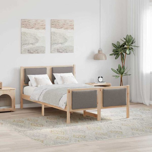 vidaXL Bedframe met hoofdeinde Taupe 120 x 190 cm Stof
