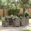 vidaXL Tuin Eetset 7 pcs Grijs poly rattan