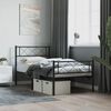 vidaXL Bedframe met hoofd- en voeteneinde metaal zwart 107x203 cm