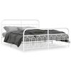 vidaXL Bedframe met hoofd- en voeteneinde metaal wit 193x203 cm