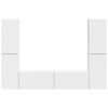 vidaXL Tv-meubelset 6 pcs Wit Bewerkt hout