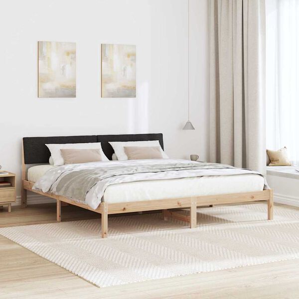 vidaXL Bedframe Bruin en zwart 180 x 200 cm Massief grenenhout