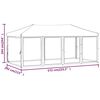 vidaXL Partytent inklapbaar met zijwanden 3x6 m rood