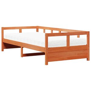 vidaXL Slaapbank met matras 80x200 cm massief grenenhout wasbruin