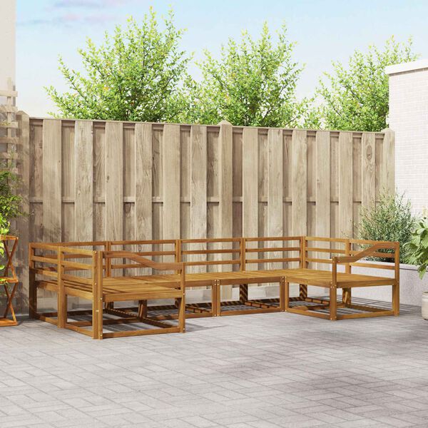 vidaXL Buiten bankenset 6 pcs Naturel Massief Acaciahout