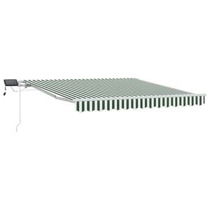 vidaXL Uitschuifbare luifel Groen en Wit 350 x 250 cm
