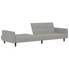vidaXL Slaapbank 2-zits met voetenbank microvezelstof lichtgrijs