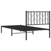 vidaXL Bedframe met hoofdbord metaal zwart 90x200 cm