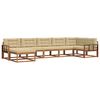 vidaXL Buiten bankenset met kussen 7 pcs Natuurlijk en Beige