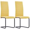 vidaXL Eetkamerstoelen 2 st stof geel