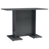 vidaXL Eettafel 110x60x75 cm bewerkt hout hoogglans grijs