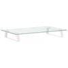 vidaXL Monitorstandaard 60x35x8 cm gehard glas en metaal wit