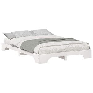 vidaXL Bedframe Wit 140 x 220 cm Massief grenenhout