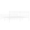 vidaXL Bedframe met hoofd- en voeteneinde metaal wit 193x203 cm