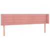 vidaXL Hoofdbord met randen 163x16x78/88 cm fluweel roze