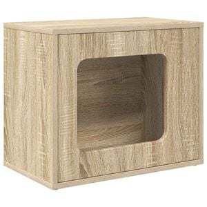 vidaXL Kattenhuis Sonoma Eiken 51 x 30 x 42,5 cm Bewerkt hout