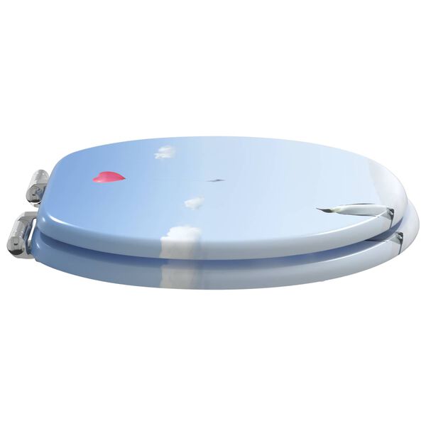 vidaXL Toiletzitting Blauw 44 x 38 cm MDF-plaat