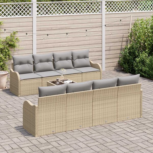 vidaXL Tuin Sofa Set Beige 55 x 55 x 37 cm poly rattan