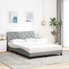vidaXL Bedframe zonder matras stof lichtgrijs 140x200 cm