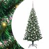 vidaXL Kunstmatig Voorverlicht Kerstboom Groen 180 cm PVC en Metaal