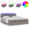 vidaXL Ottoman bed met matrassen en LED's 200x200cm stof taupe