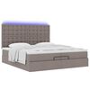 vidaXL Ottoman bed met matrassen en LED's 200x200cm stof taupe