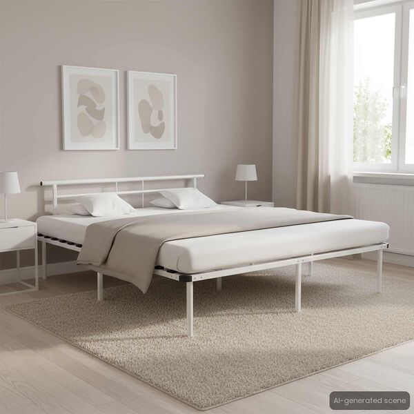 vidaXL Bedframe metaal wit 180x200 cm
