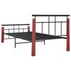 vidaXL Bedframe metaal en massief eikenhout 90x200 cm