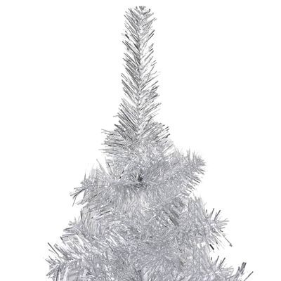 vidaXL Kunstkerstboom met standaard 180 cm PET zilverkleurig