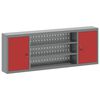 vidaXL Gereedschapskast met plank Rood en Grijs 150 x 20 x 55 cm